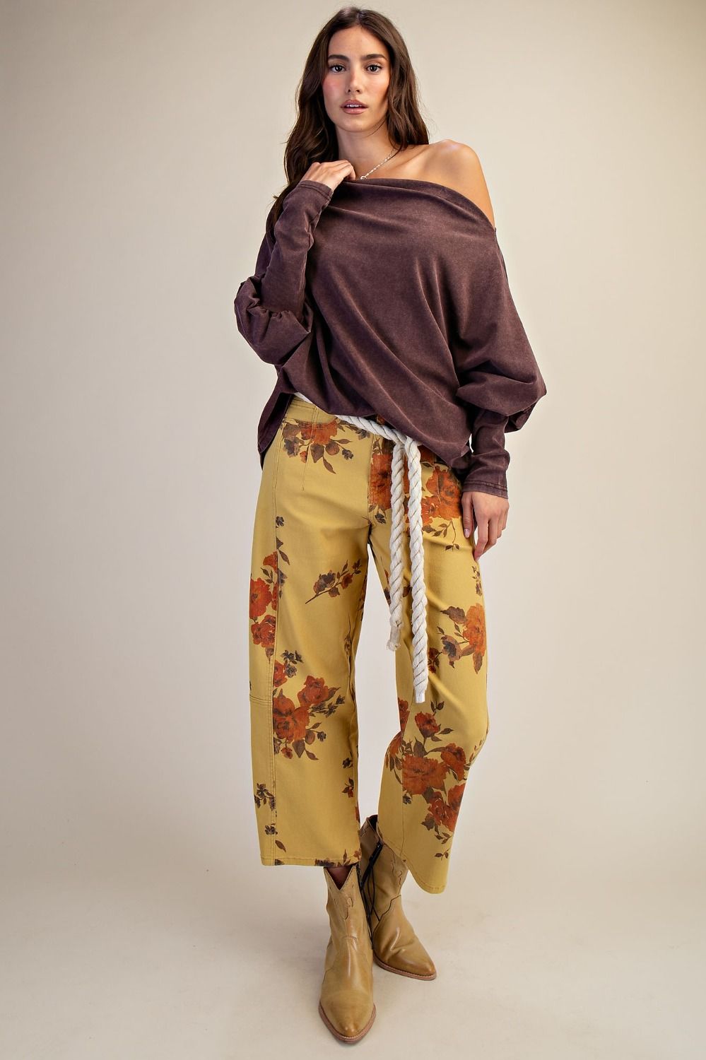 ONE SHOULDER WASHED TOP