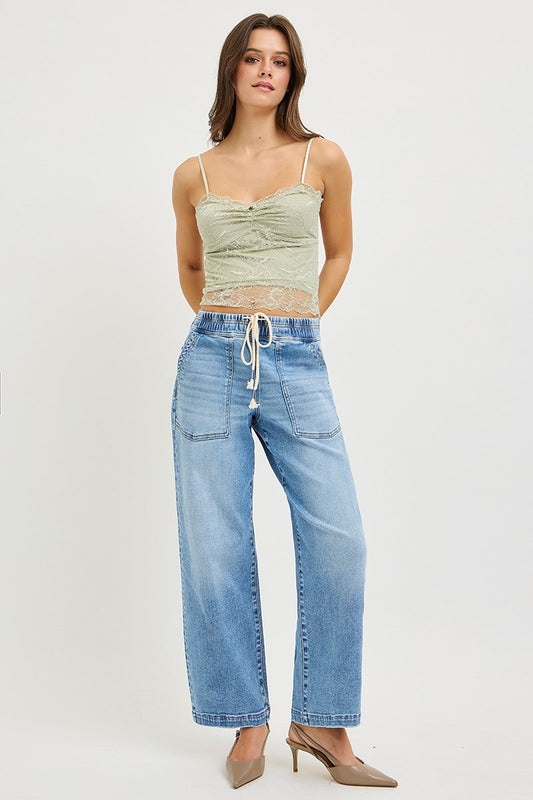 Slouchy Cropped Baggy Jeans by Risen