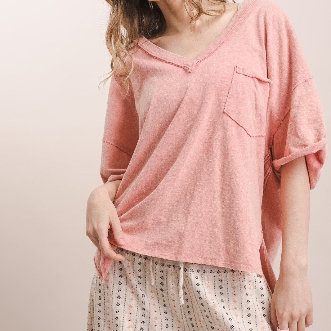 Pink Party V Neck