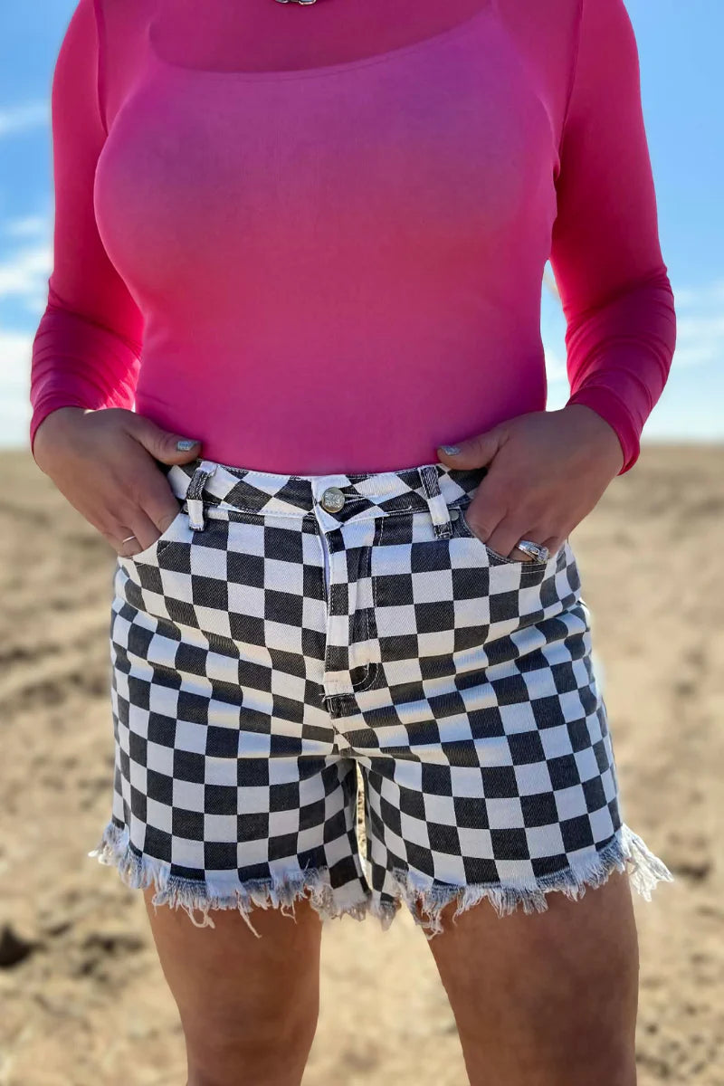 KREEK DENIM SHORTS -CHECK