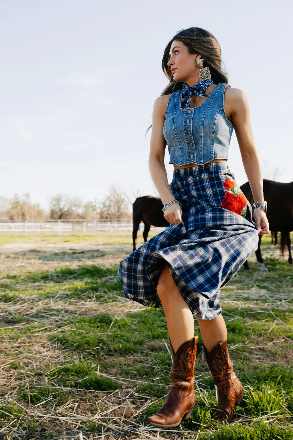 SWEET BLUE RODEO SKIRT by Rodeo Quincy