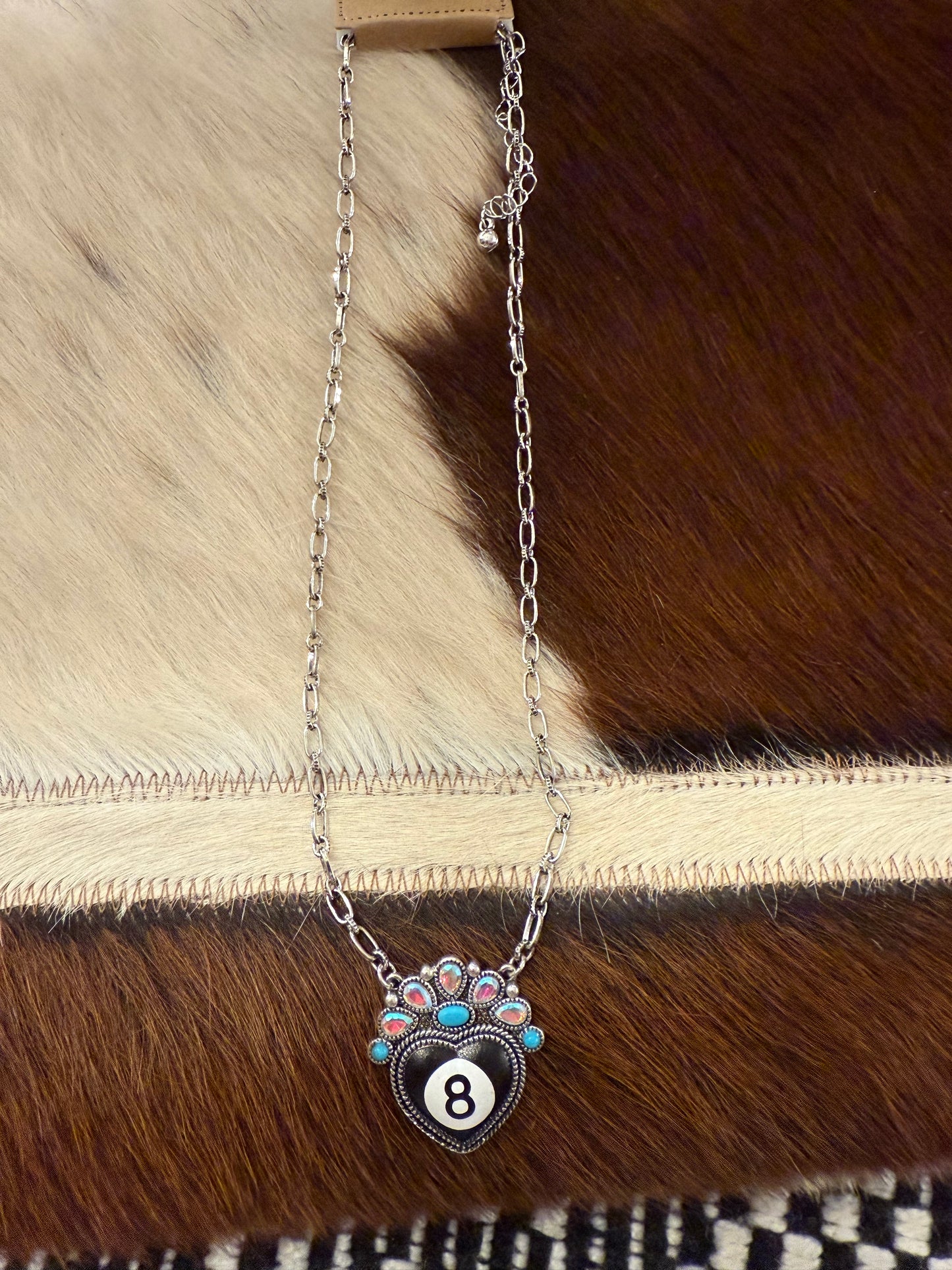 8 Ball Heart Necklace