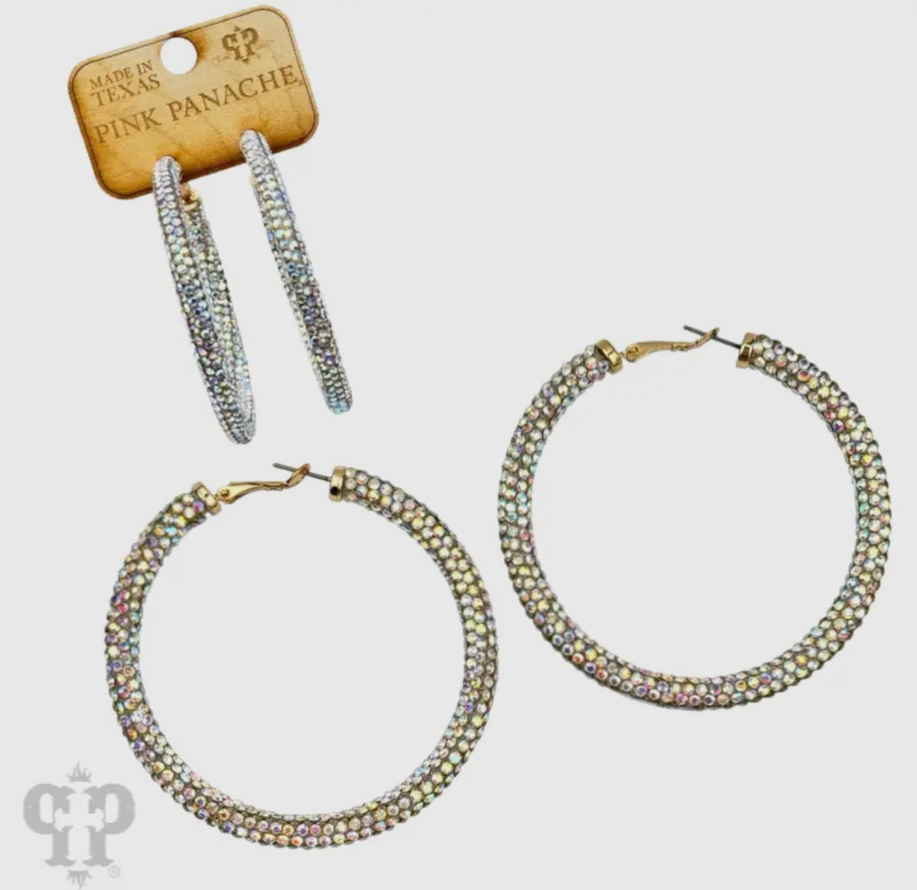 Large Pave Mesh Hoop Earring