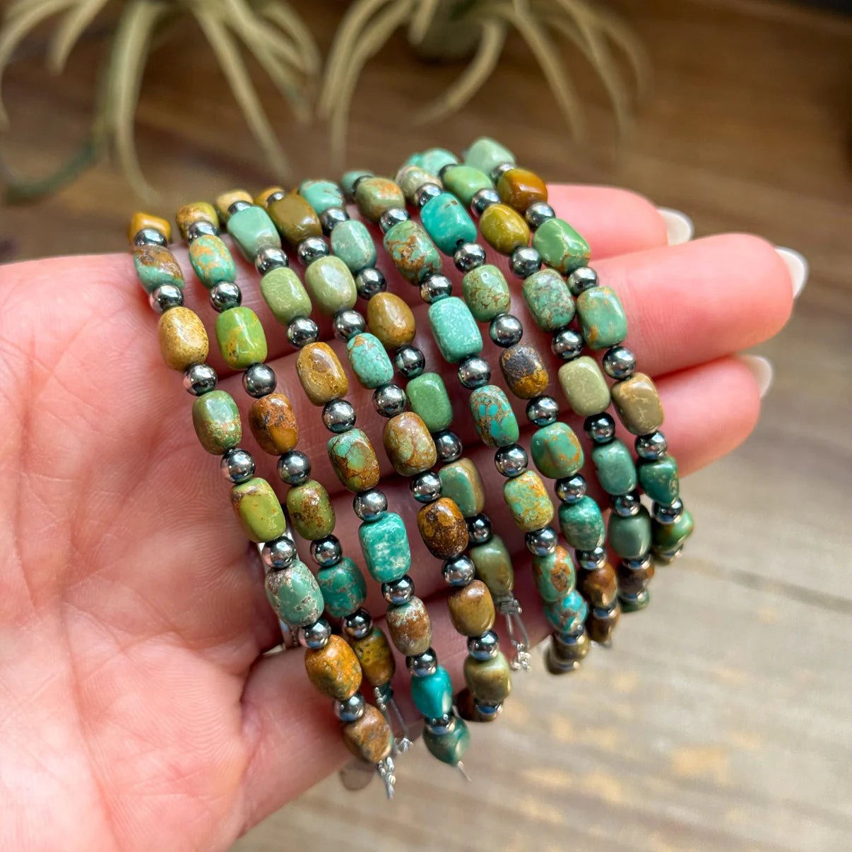 Polish turquoise and Sterling Silver Pearls Bracelet