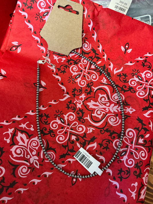 14in 3mm Sterling Silver Pearl Necklace