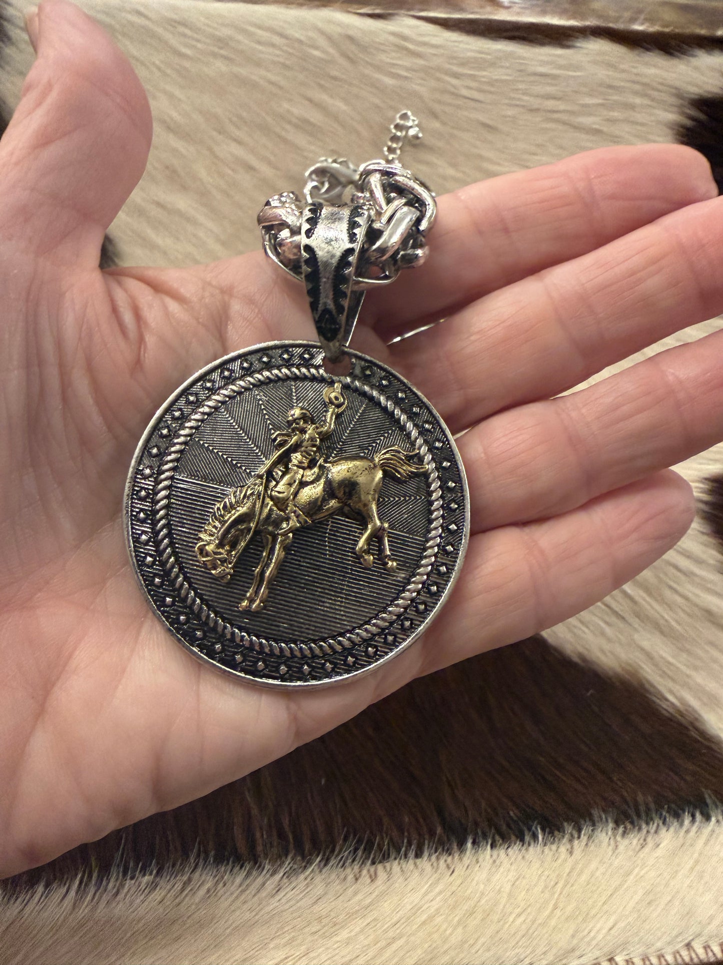 Buckin Medallion Necklace
