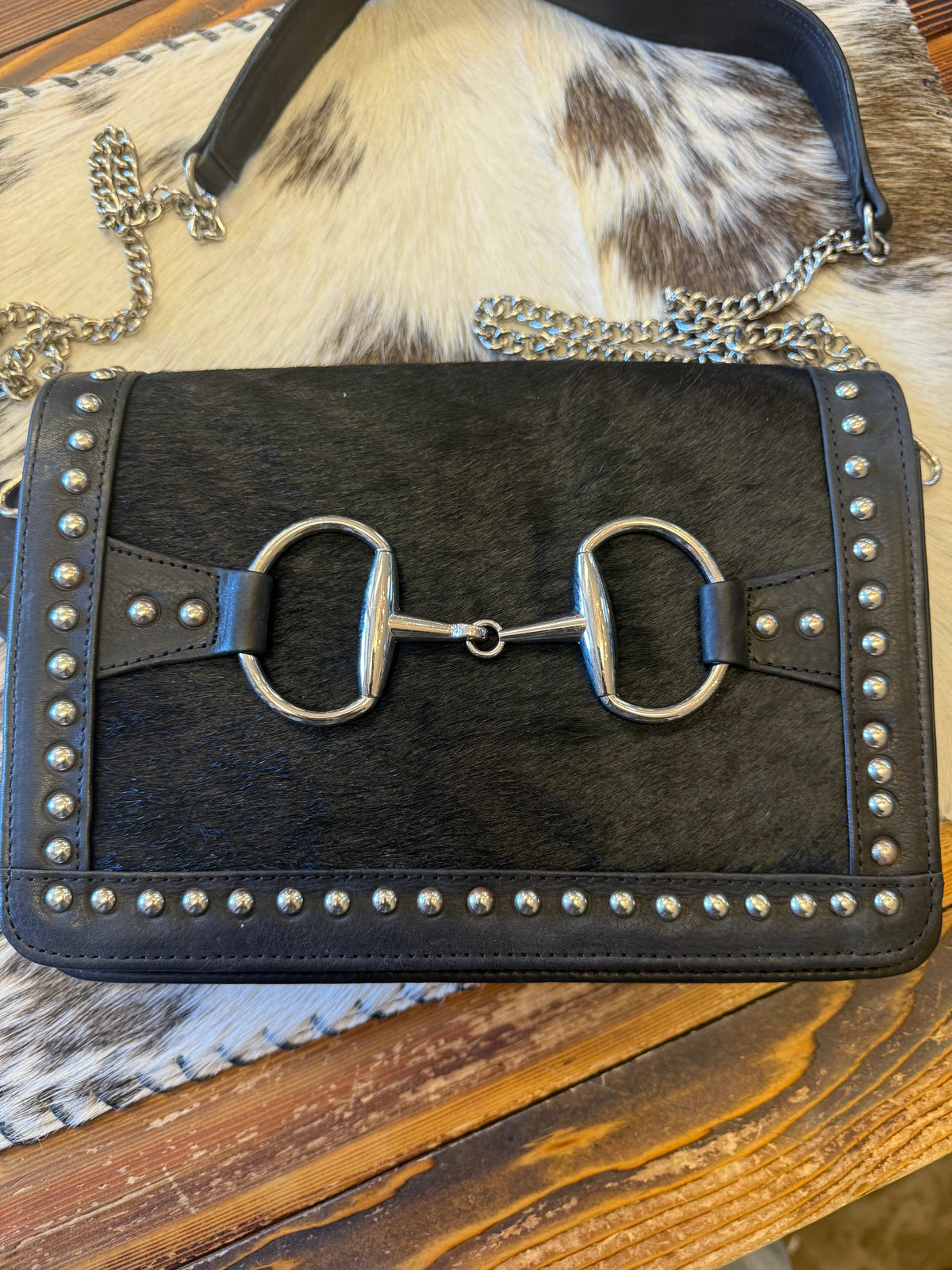 Midnight Cowgirl Hair-On Hide Crossbody Bag – American Darling