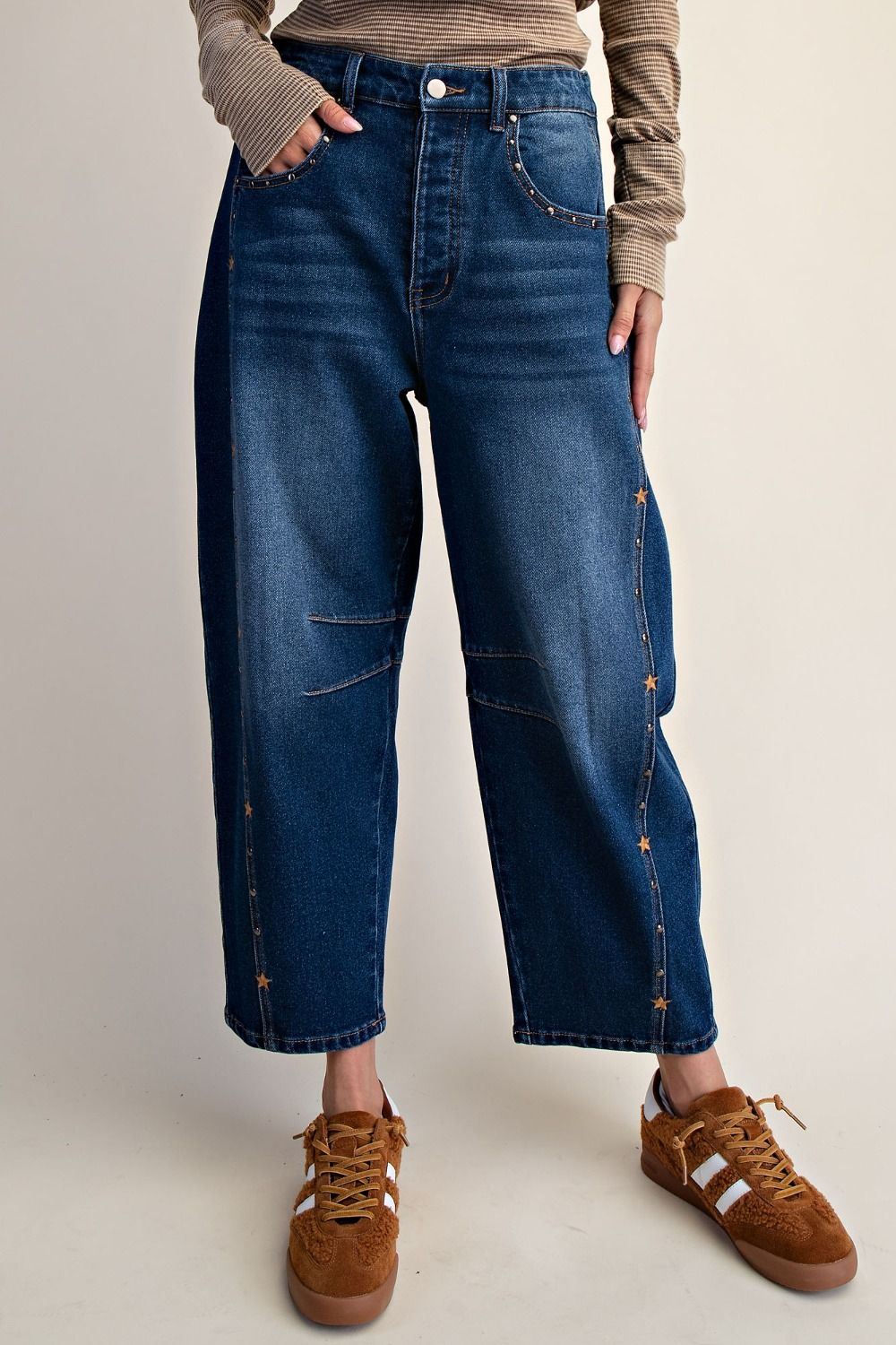 Easel Star Studded Pants