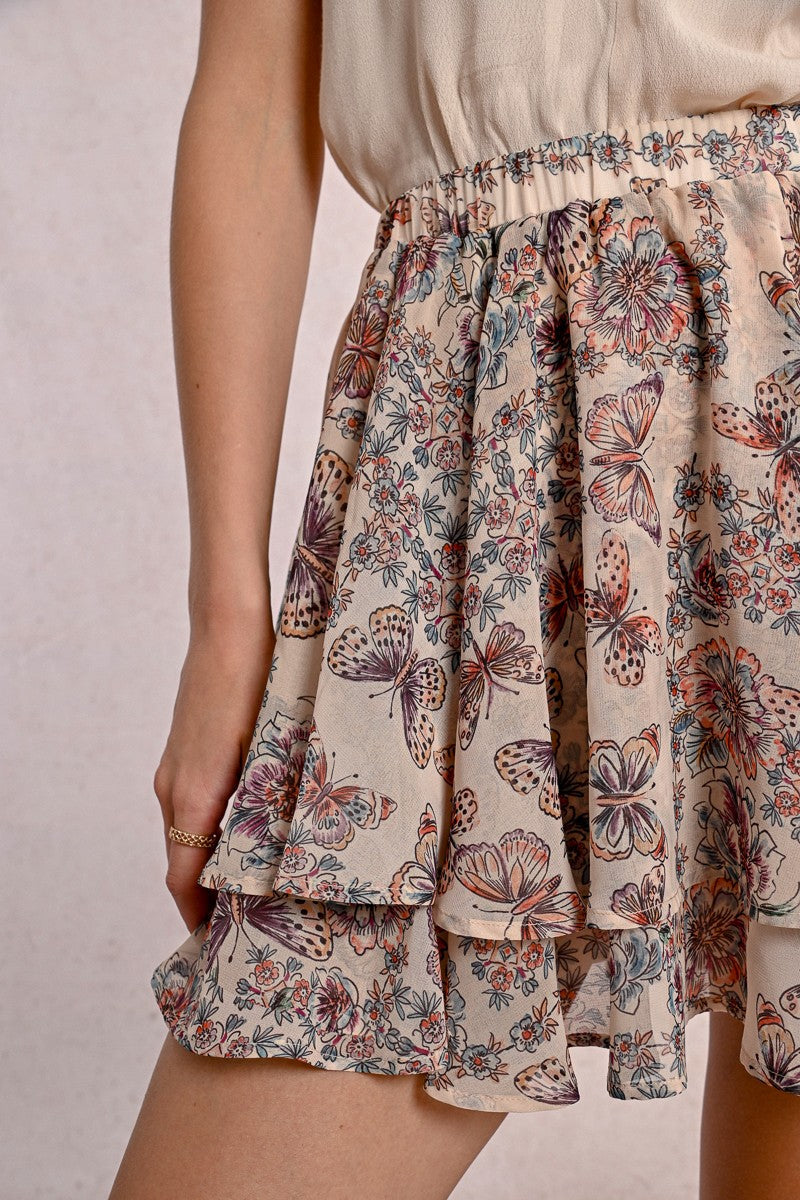 Butterfly Babe Ruffled Skirt