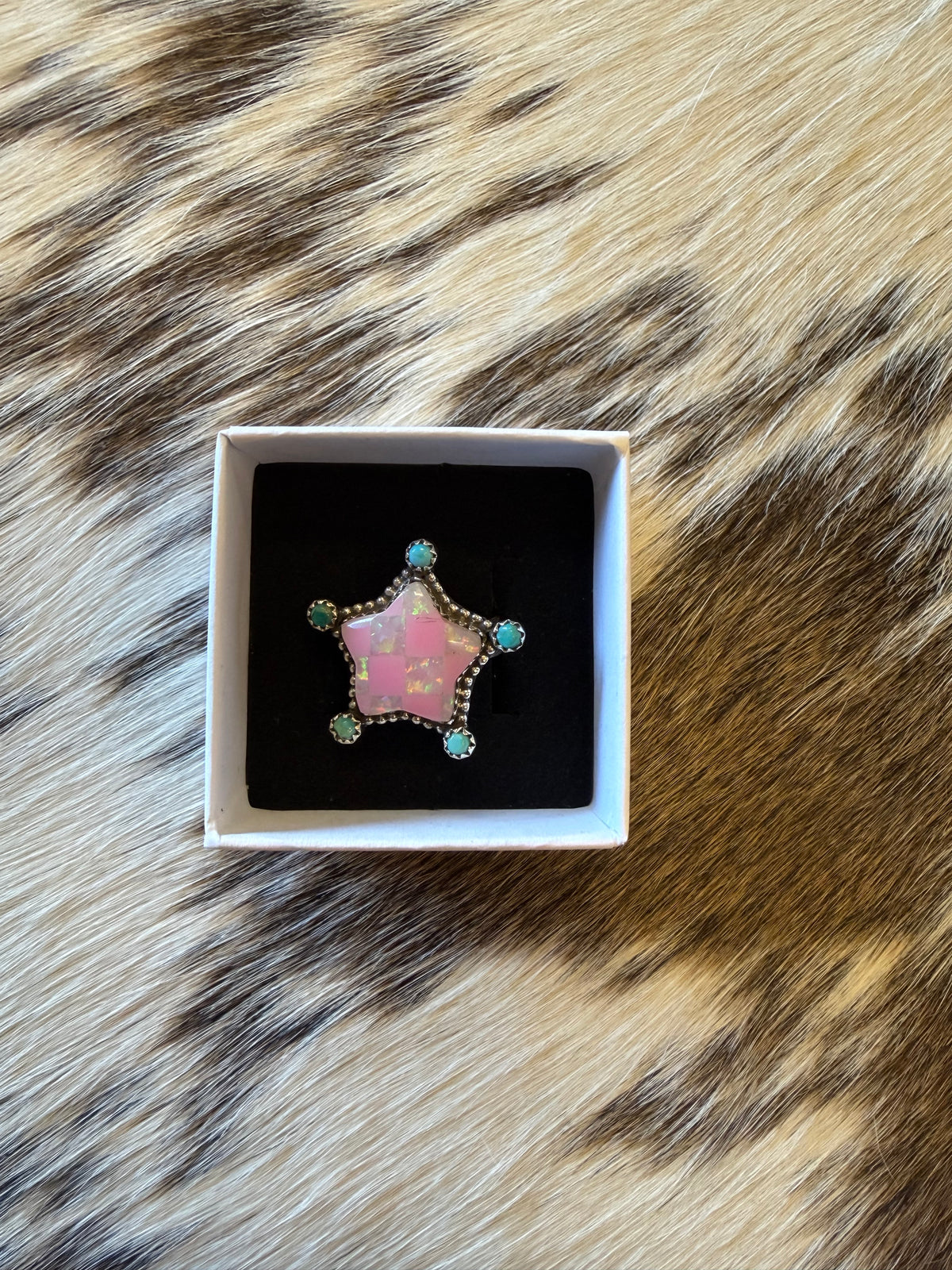 Pink Starlet Sterling Silver & Genuine Stone Ring ⭐💕