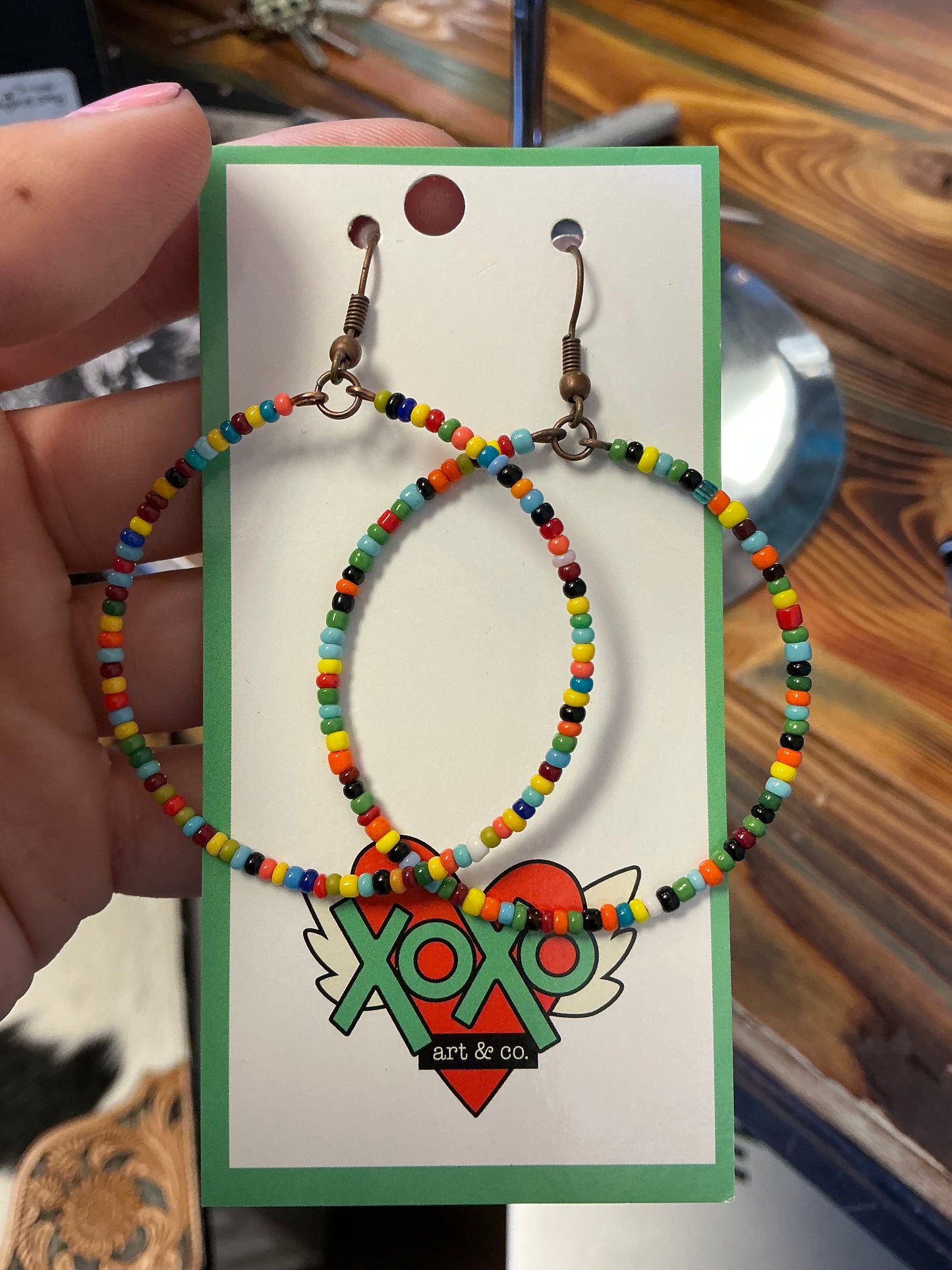Xoxo Beaded Hoop Earrings