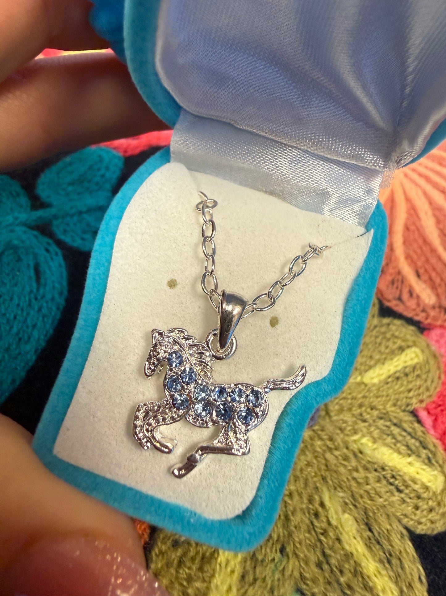 AWST Rhinestone Horse Necklace