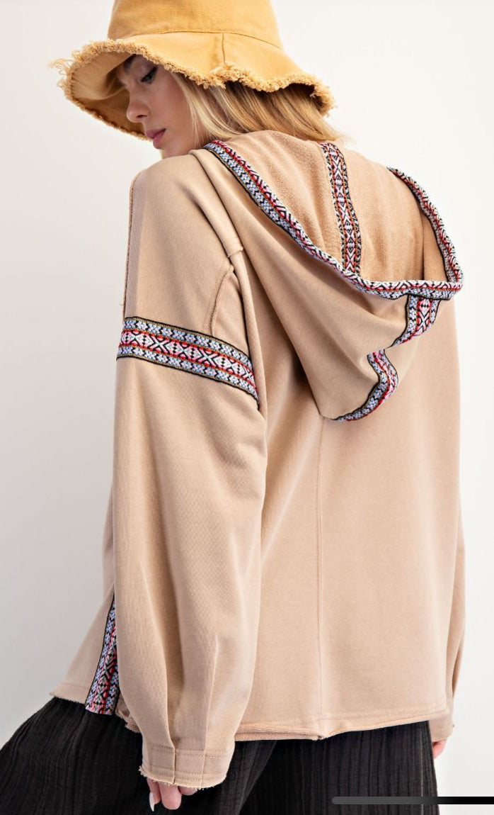 WYNONA WASHED TERRY HOODIE PULLOVER