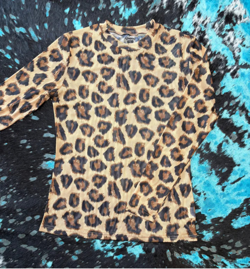 Leopard Mesh Top