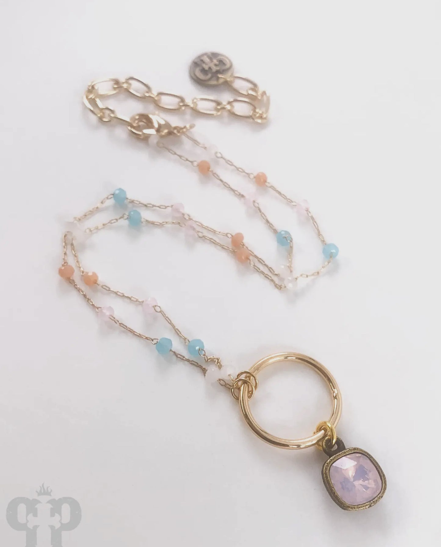 Multi-Color Bead Necklace with Austrian Crystal