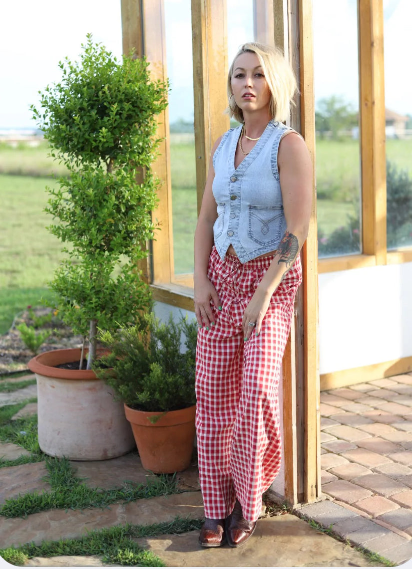 Red Gingham Pant