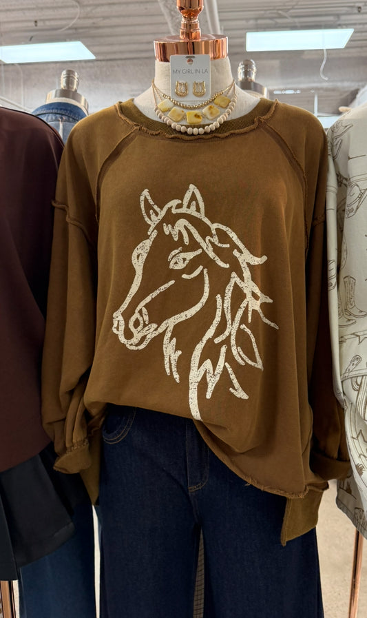 Horse Graphic Sweatshirt