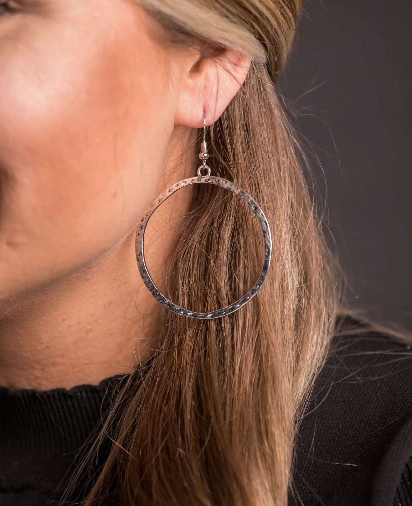 Burnished Silver Earrings