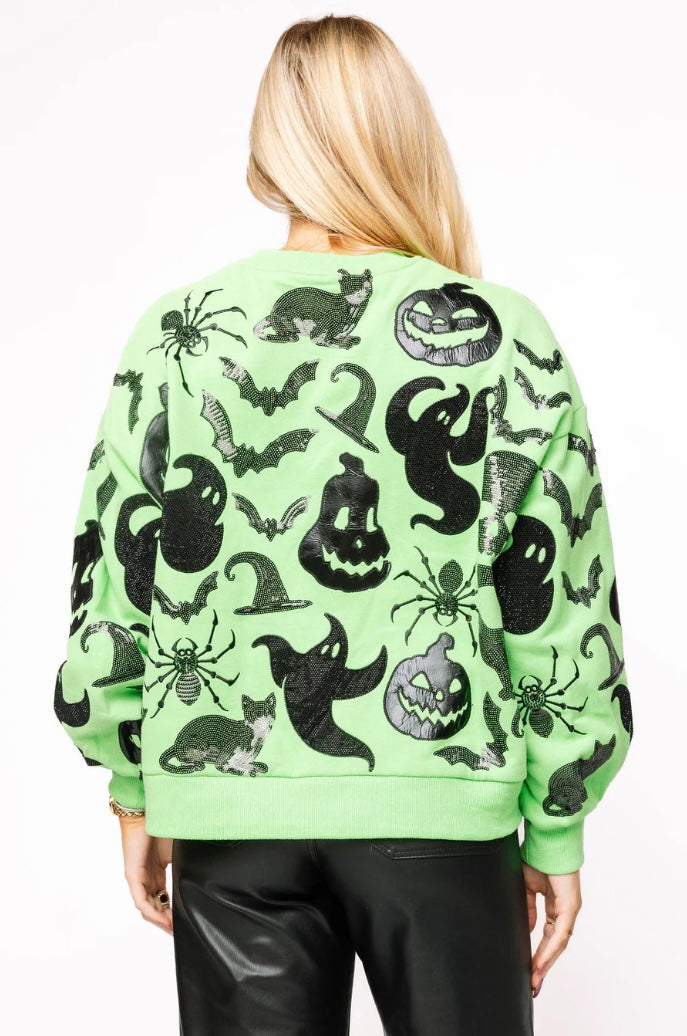 Green & Black Halloween Icon Sweatshirt | Queen Of Sparkles