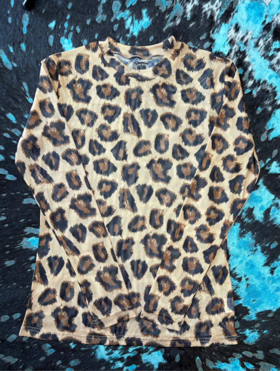 Leopard Mesh Top