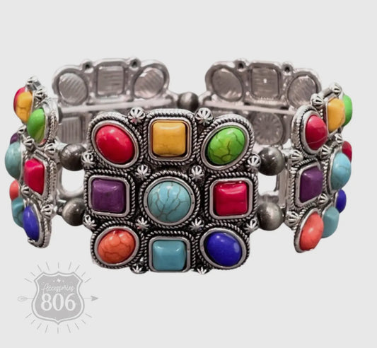 Square Stone Concho Bracelet