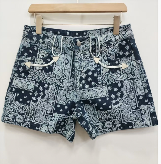 Navy Bandana Smiley Shorts