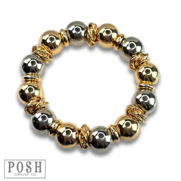 Two Tone Shiny Bead Bracelet