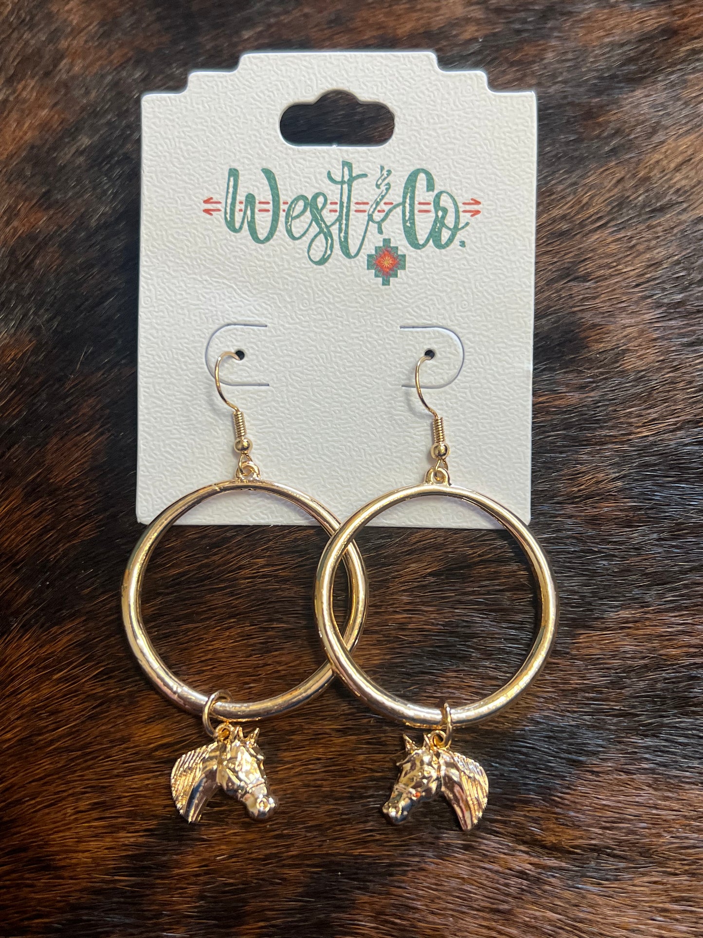 Gold Horse Head Hoops