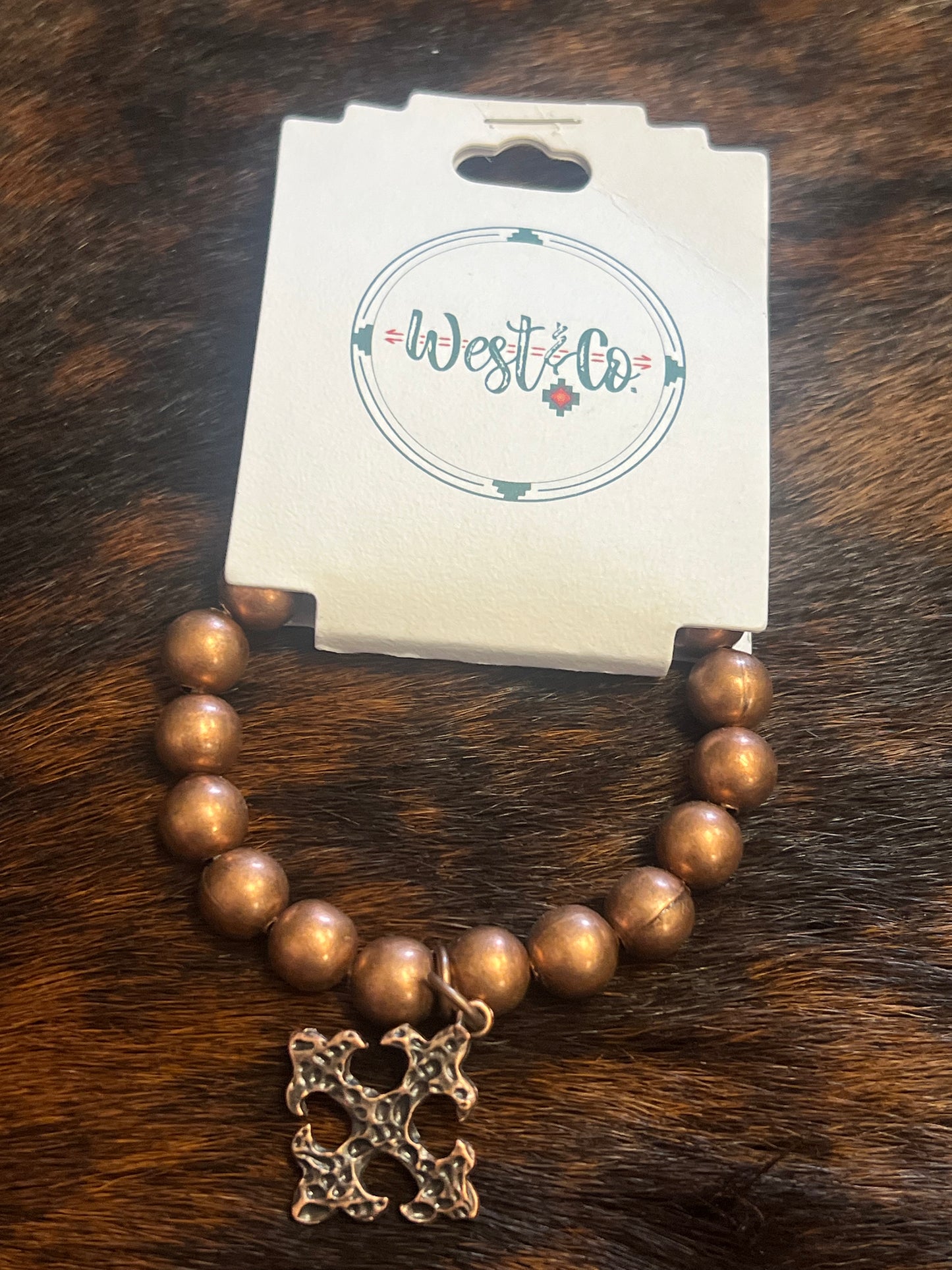 Copper Cross Stretch Bracelet