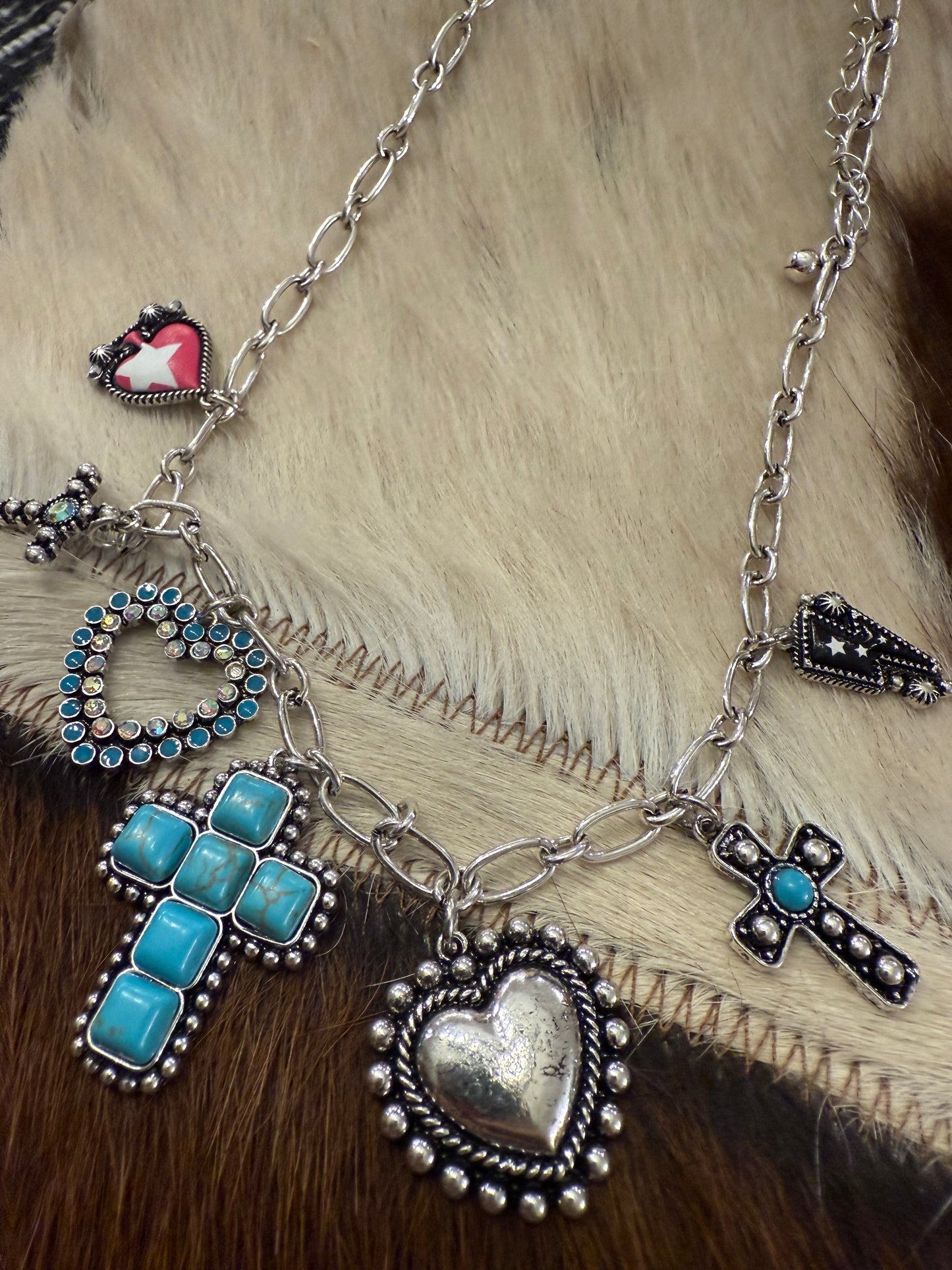 Pink Stars & Spades Necklace Set