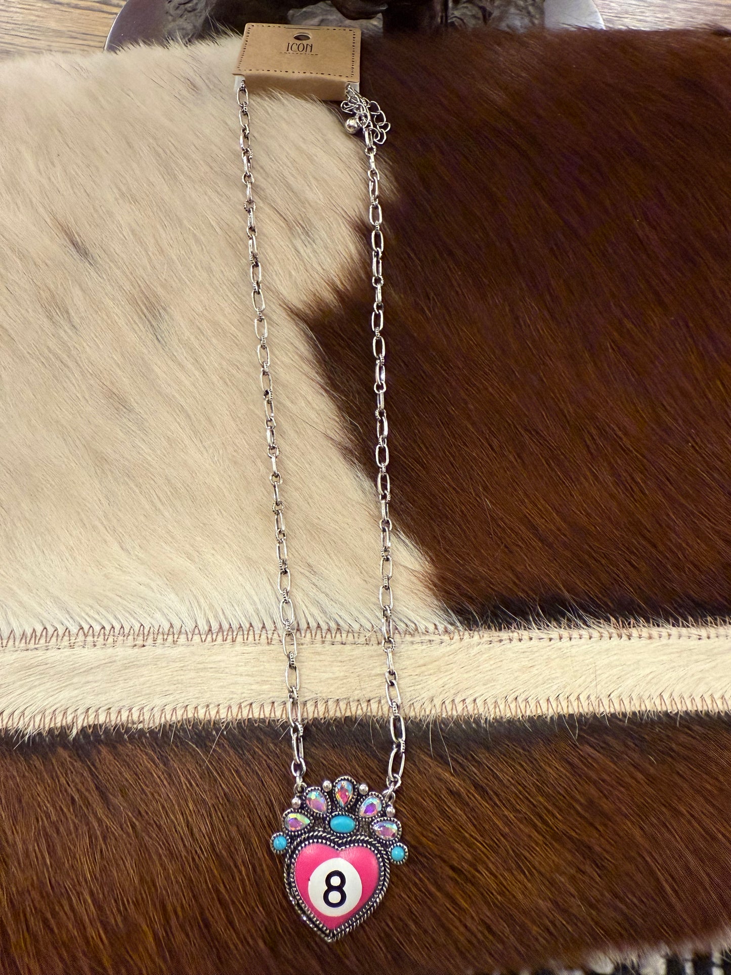 8 Ball Heart Necklace