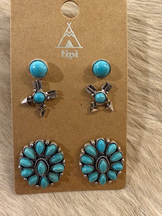Double Arrow Earring Set