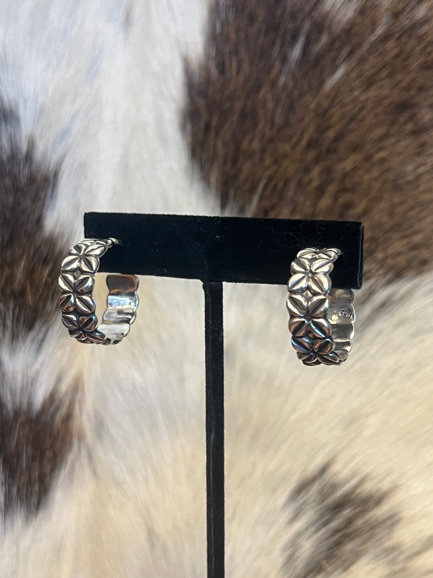 Sterling Silver Coffee Bean Hoops or Ring