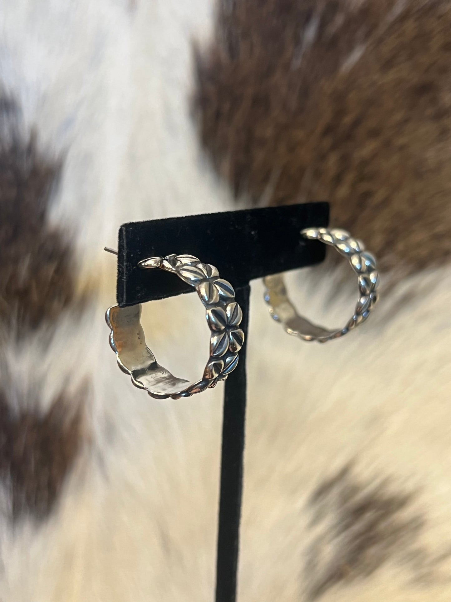 Sterling Silver Coffee Bean Hoops or Ring