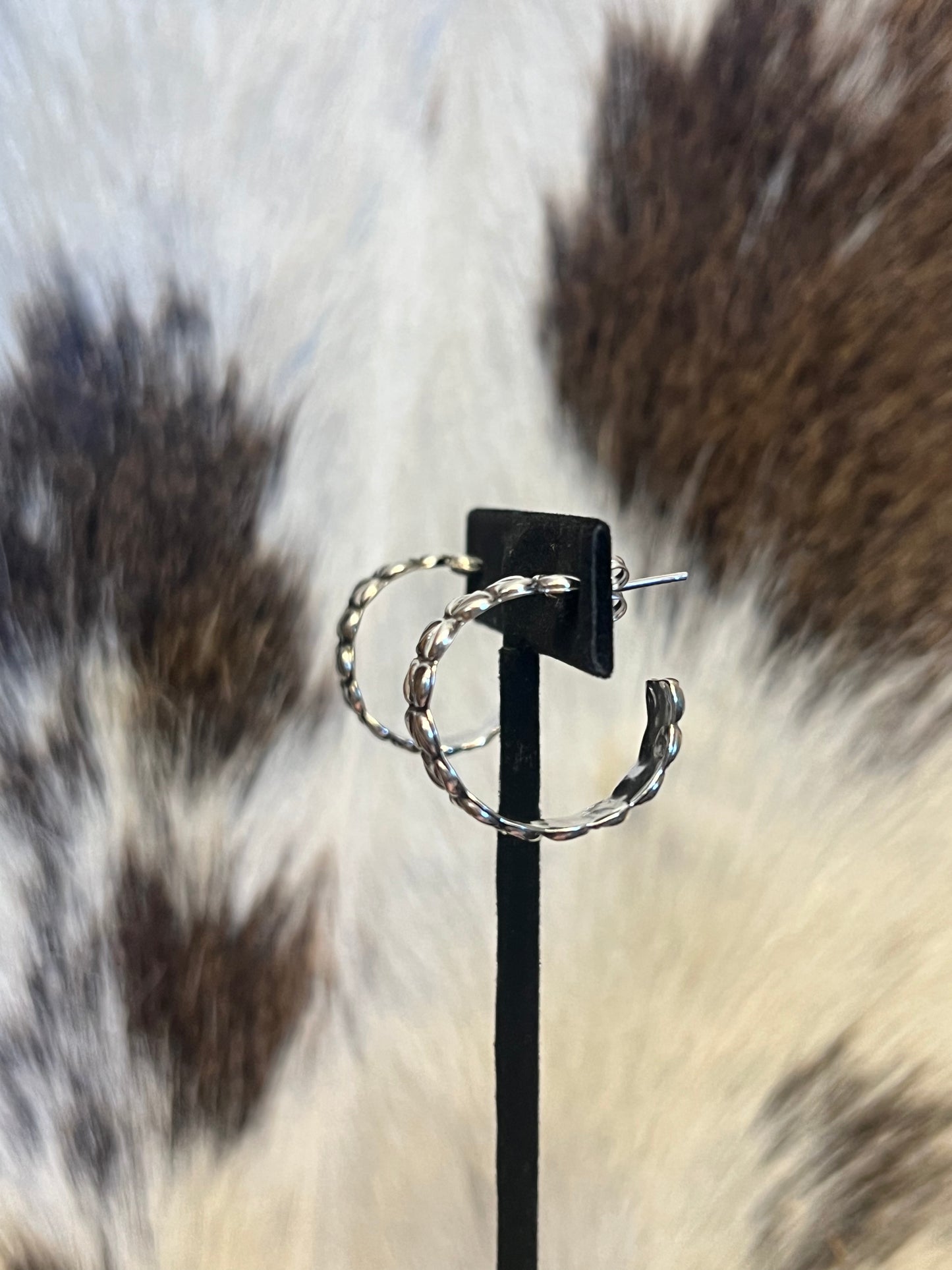Sterling Silver Coffee Bean Hoops or Ring