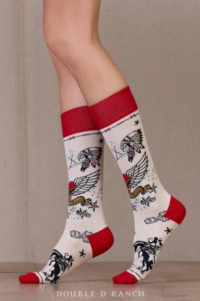 Double D Cowboy Graffiti Socks