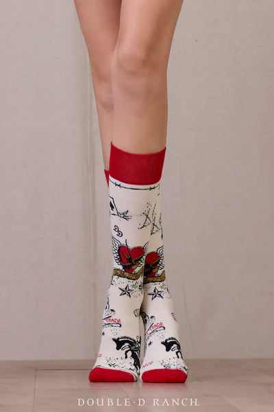 Double D Cowboy Graffiti Socks