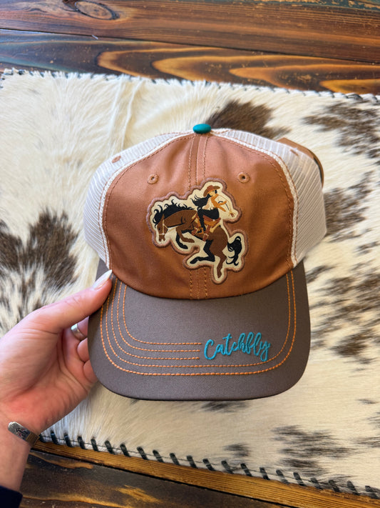 Cowgirl On Bronco Cap