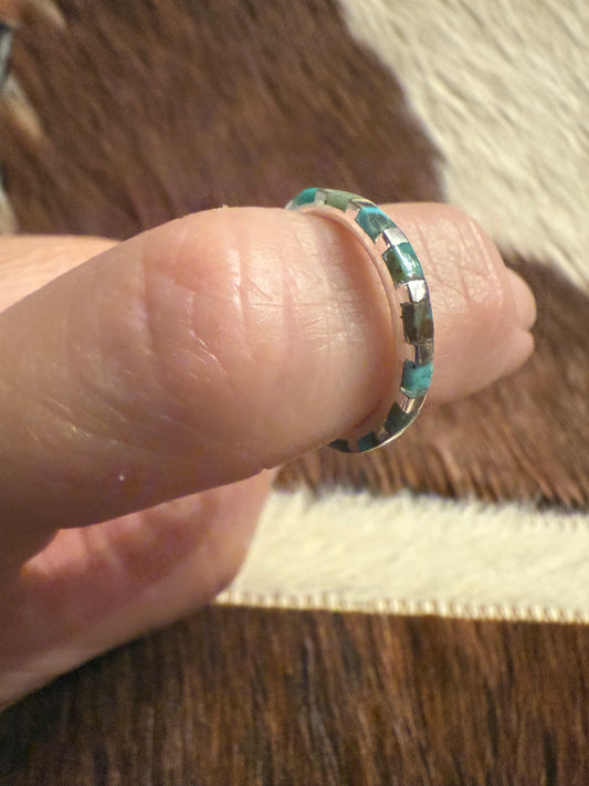 Turquoise Mini Inlay Stacker Ring