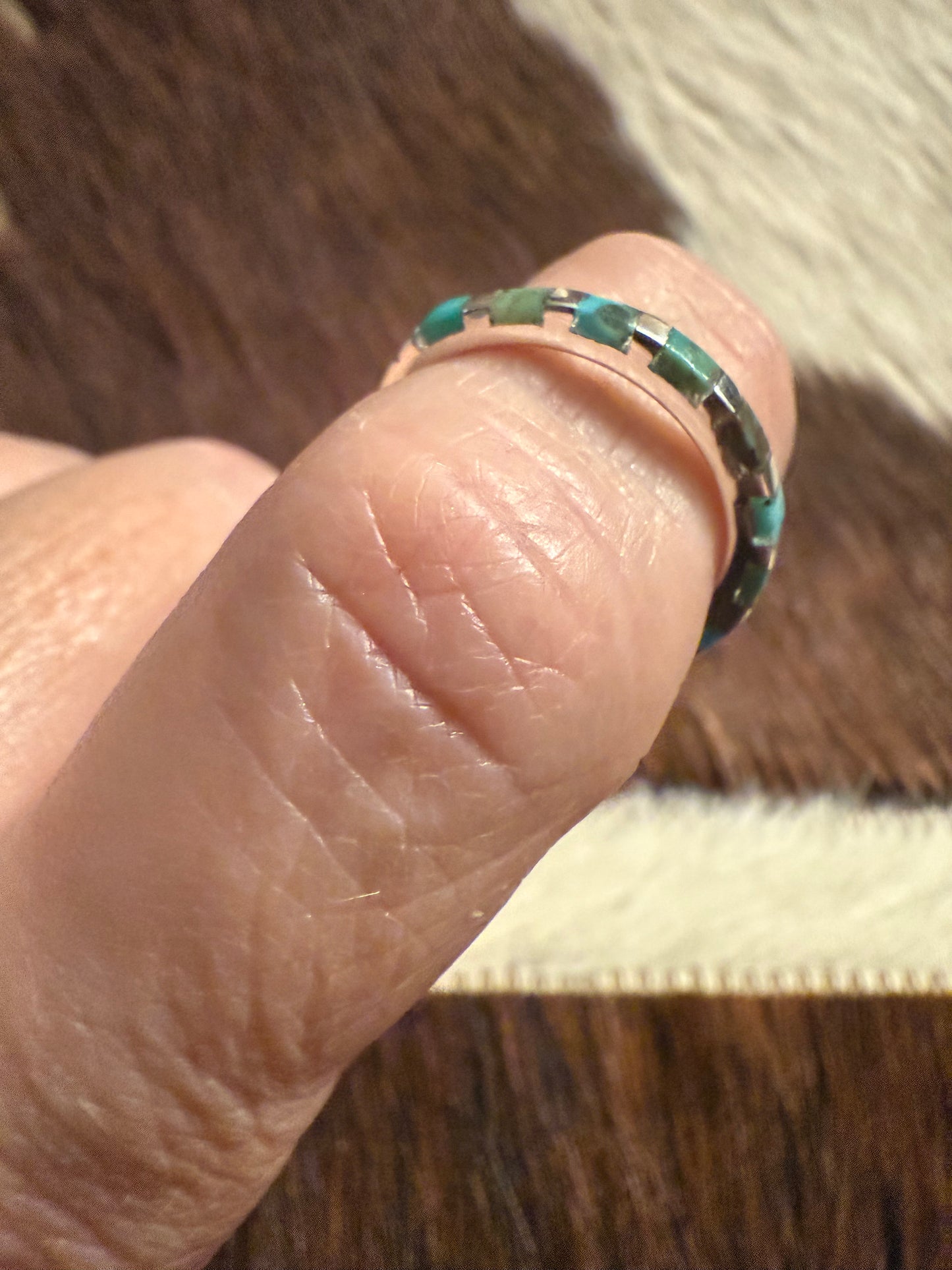 Turquoise Mini Inlay Stacker Ring