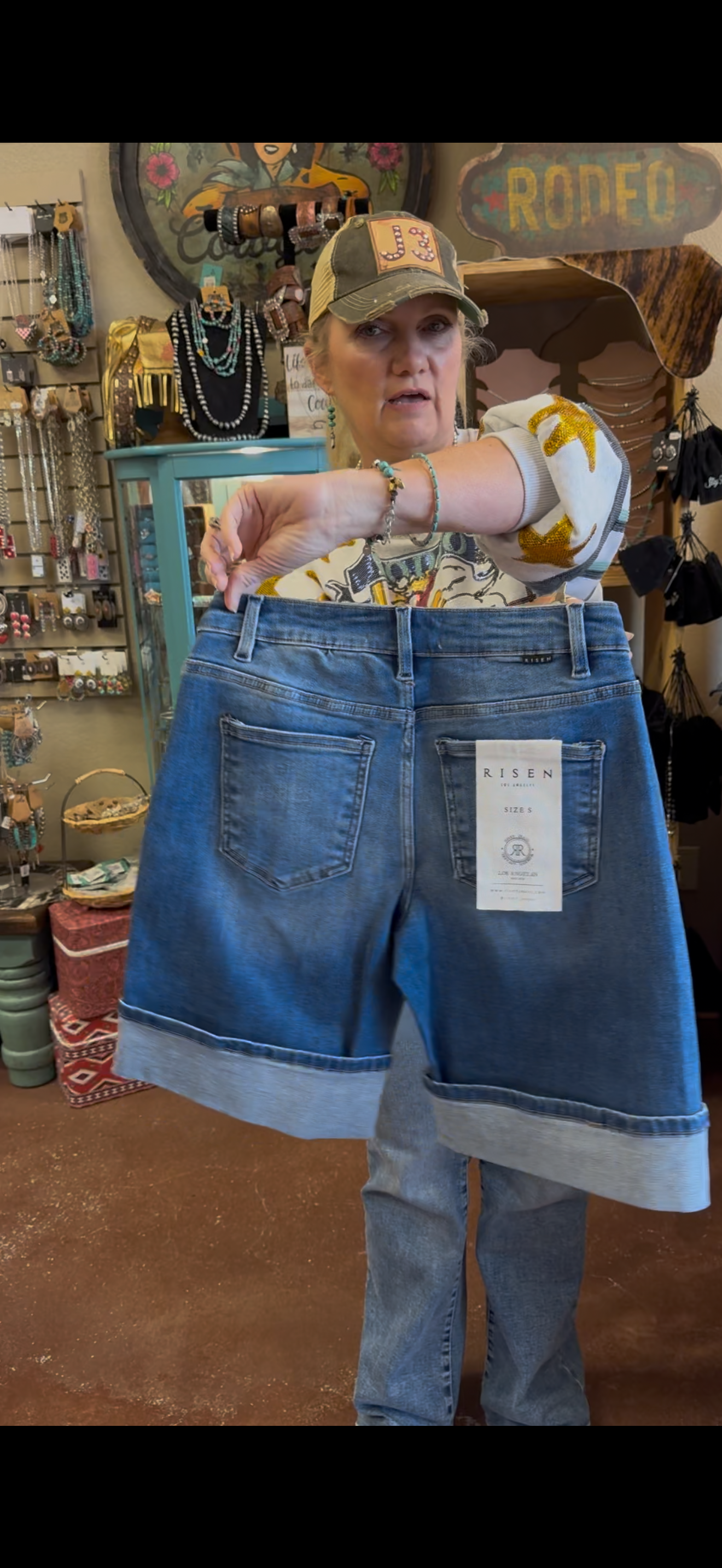 Risen High Rise Mid Length Cuffed Shorts