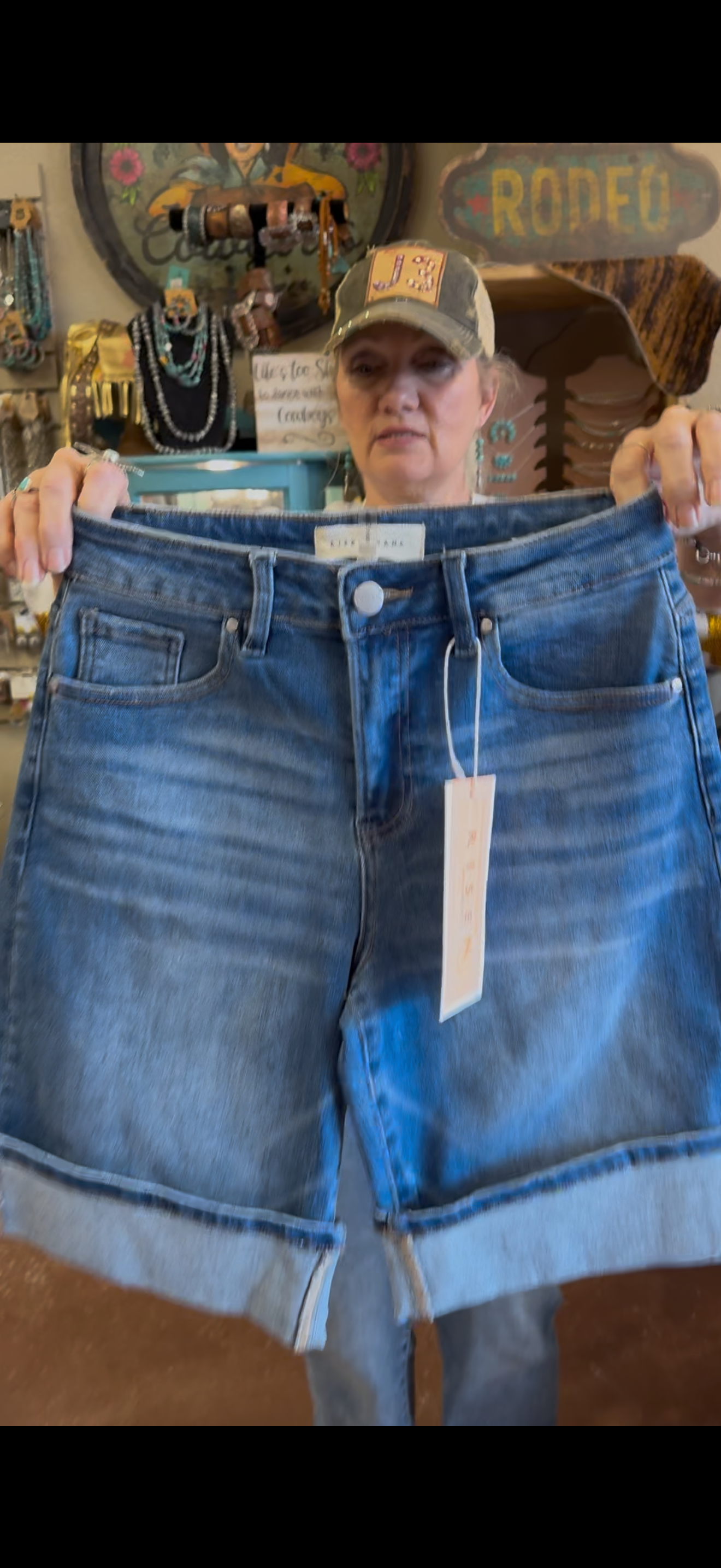 Risen High Rise Mid Length Cuffed Shorts