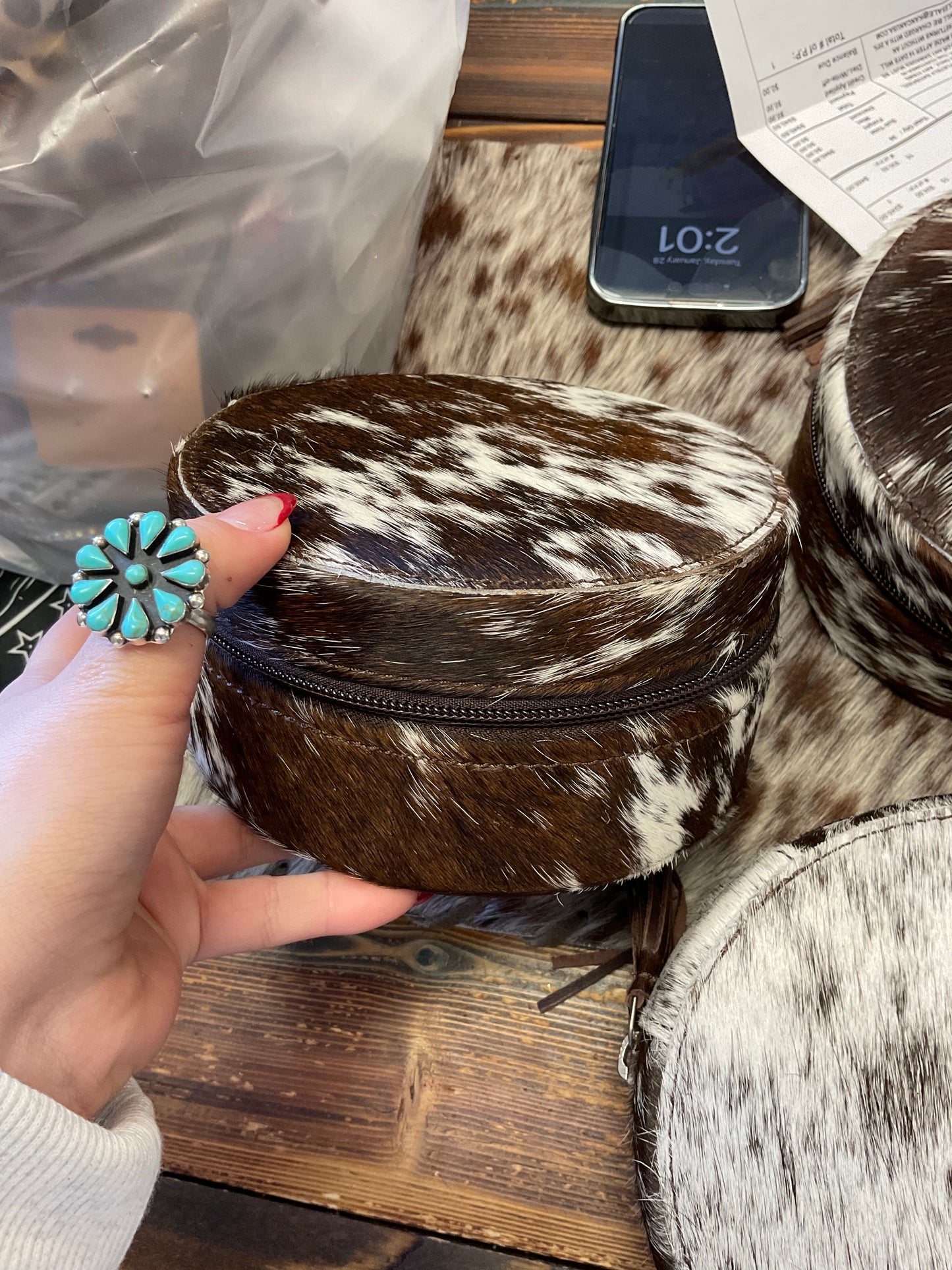 Cowhide Jewelry Box
