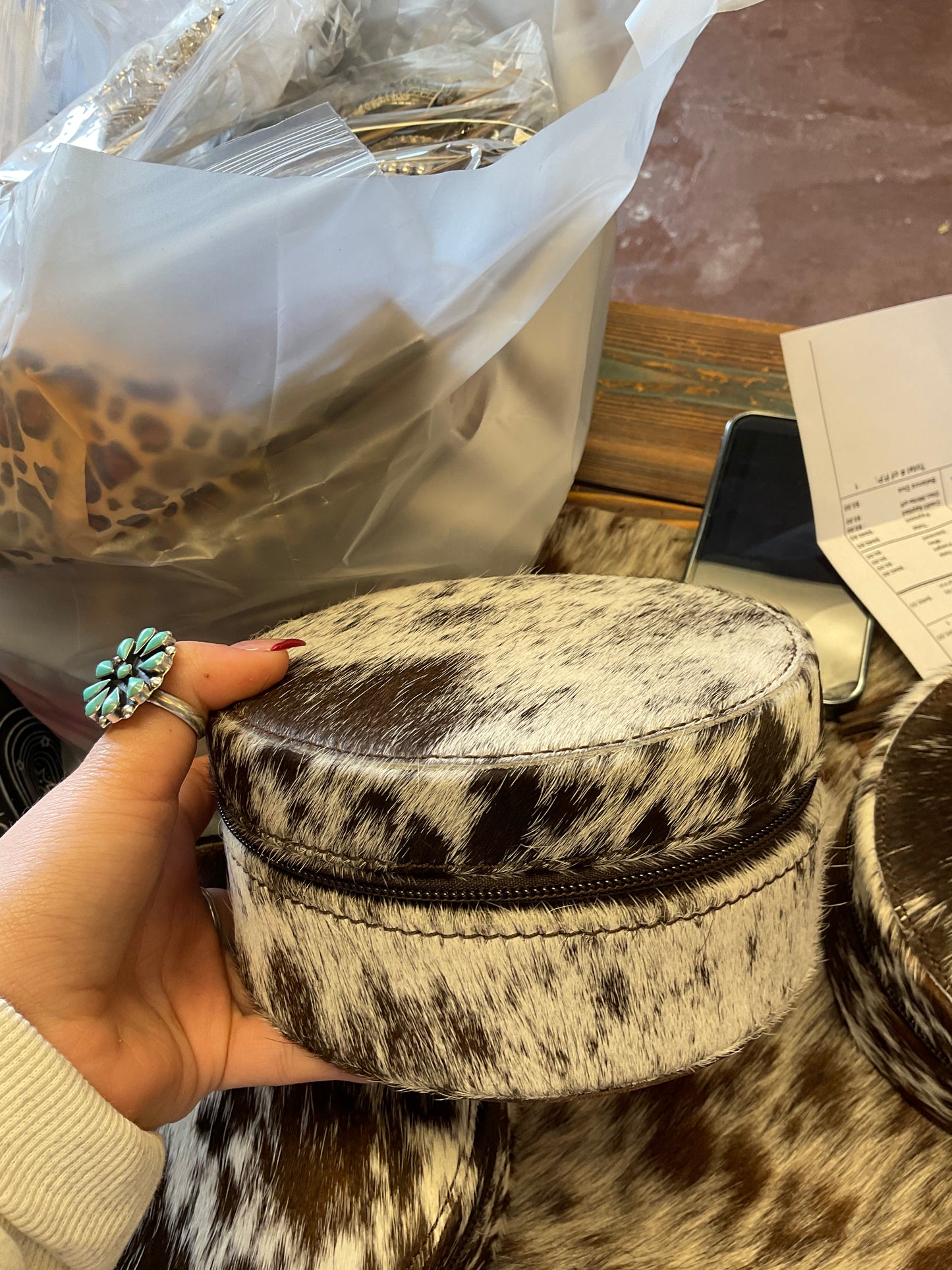 Cowhide Jewelry Box