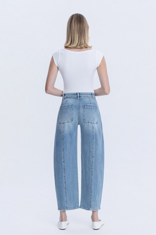 High Rise Wide Barrel With Waist Tie - VERVET by FLYING MONKEY