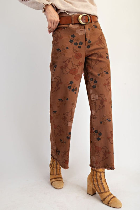 Khaki Floral Pant