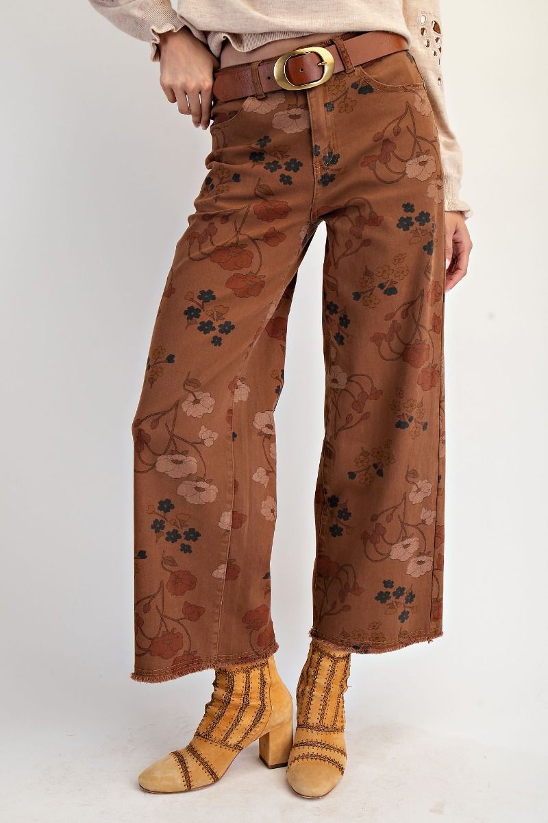 Khaki Floral Pant