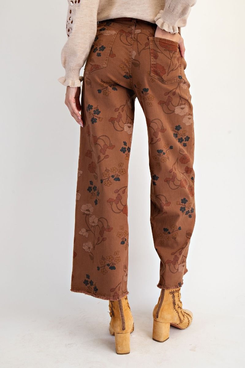 Khaki Floral Pant