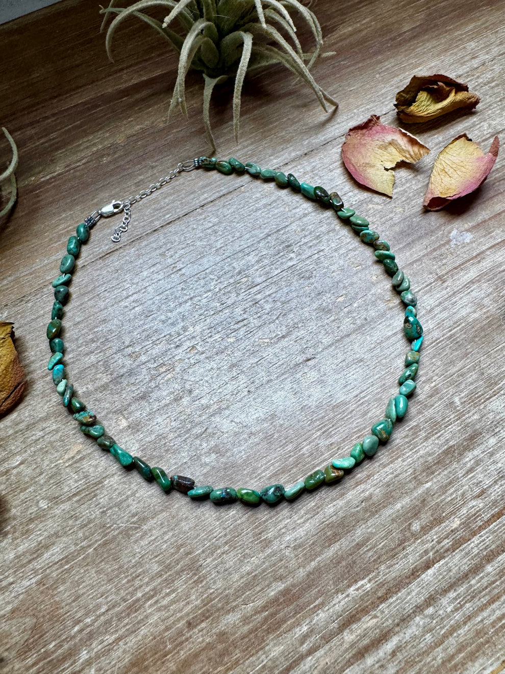 Green Nugget Turquoise Choker
