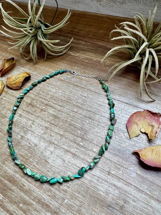 Green Nugget Turquoise Choker